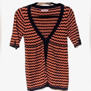 Bershka Orange & Navy Tee Knit Over Wear Thing Size not listed but assumed Sor4